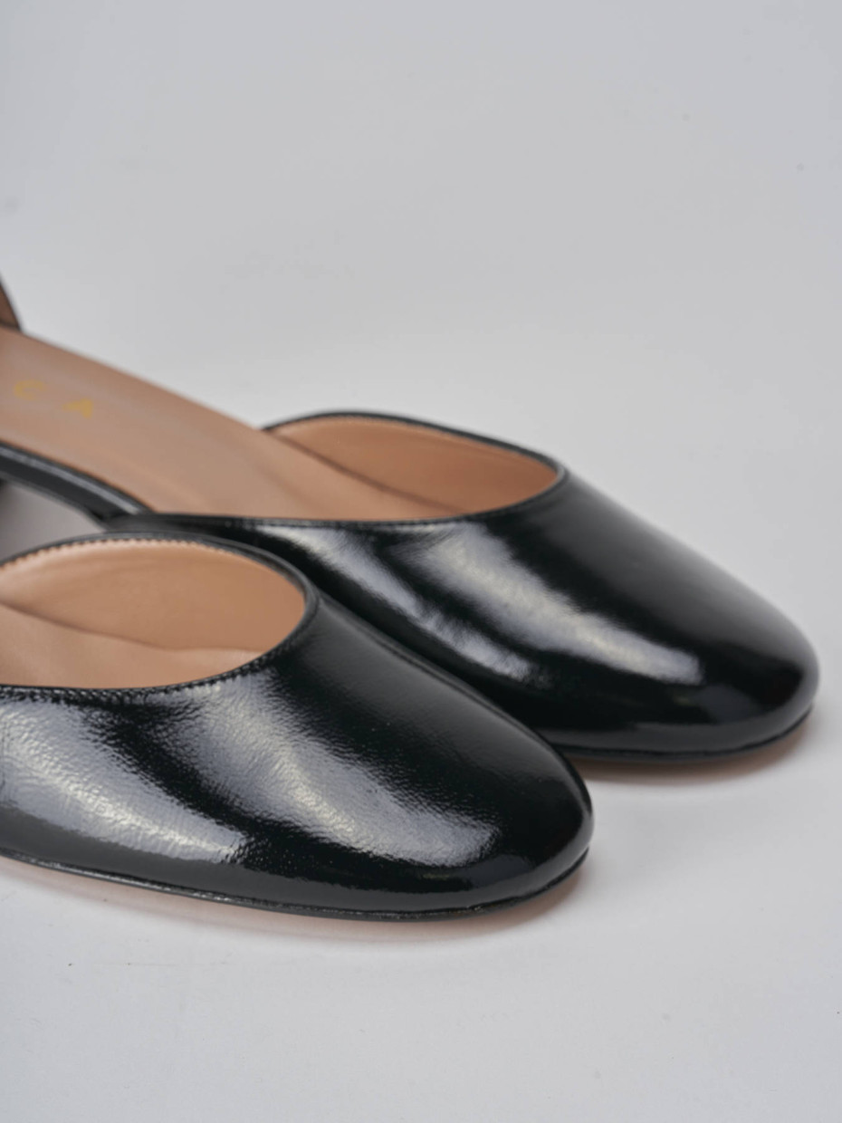 Décolleté e slingback tacco 3cm vernice nero