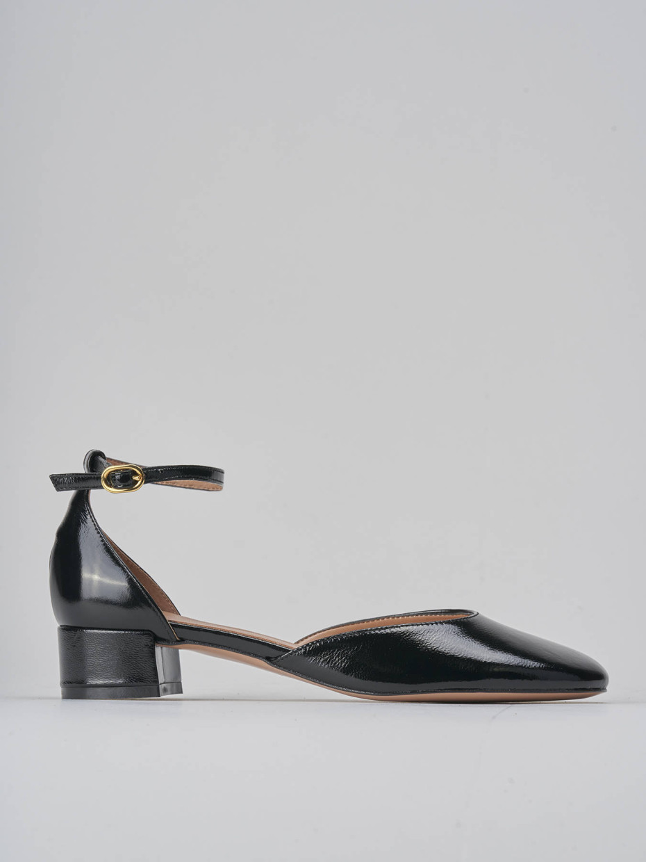 Décolleté e slingback tacco 3cm vernice nero