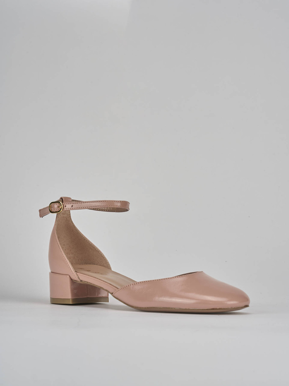 Décolleté e slingback tacco 3cm vernice rosa