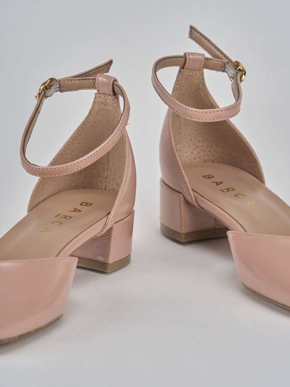 Décolleté e slingback tacco 3cm vernice rosa