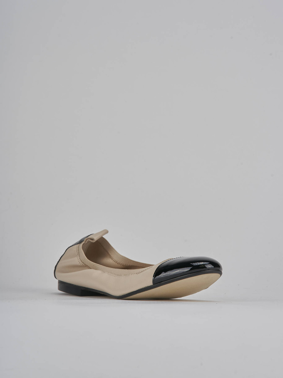 Ballerine tacco 1cm pelle beige