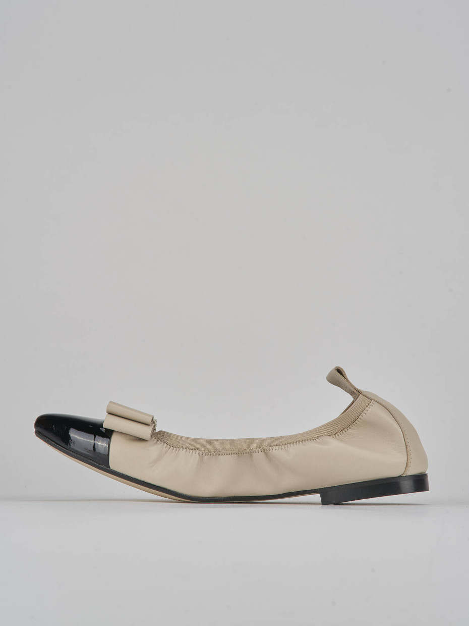 Ballerine tacco 1cm pelle beige