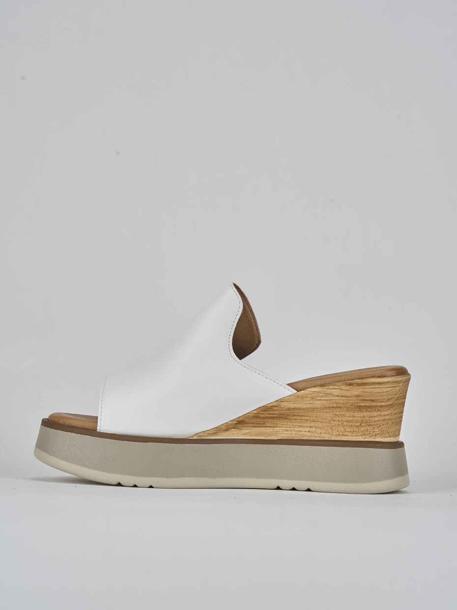 Ciabatte tacco 9cm pelle bianco