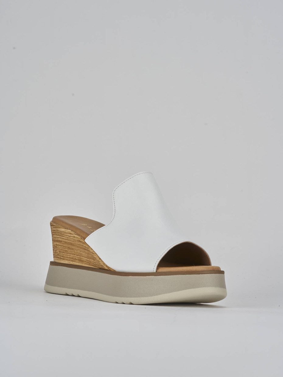 Ciabatte tacco 9cm pelle bianco
