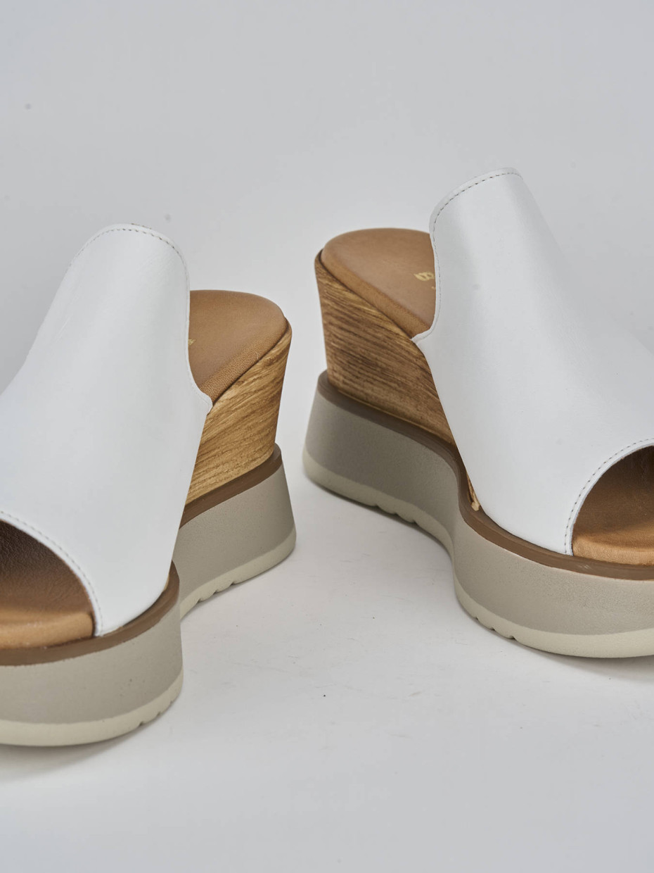 Ciabatte tacco 9cm pelle bianco