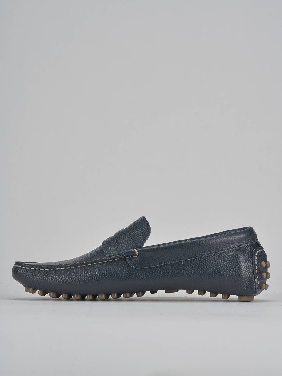 Mocassini pelle blu
