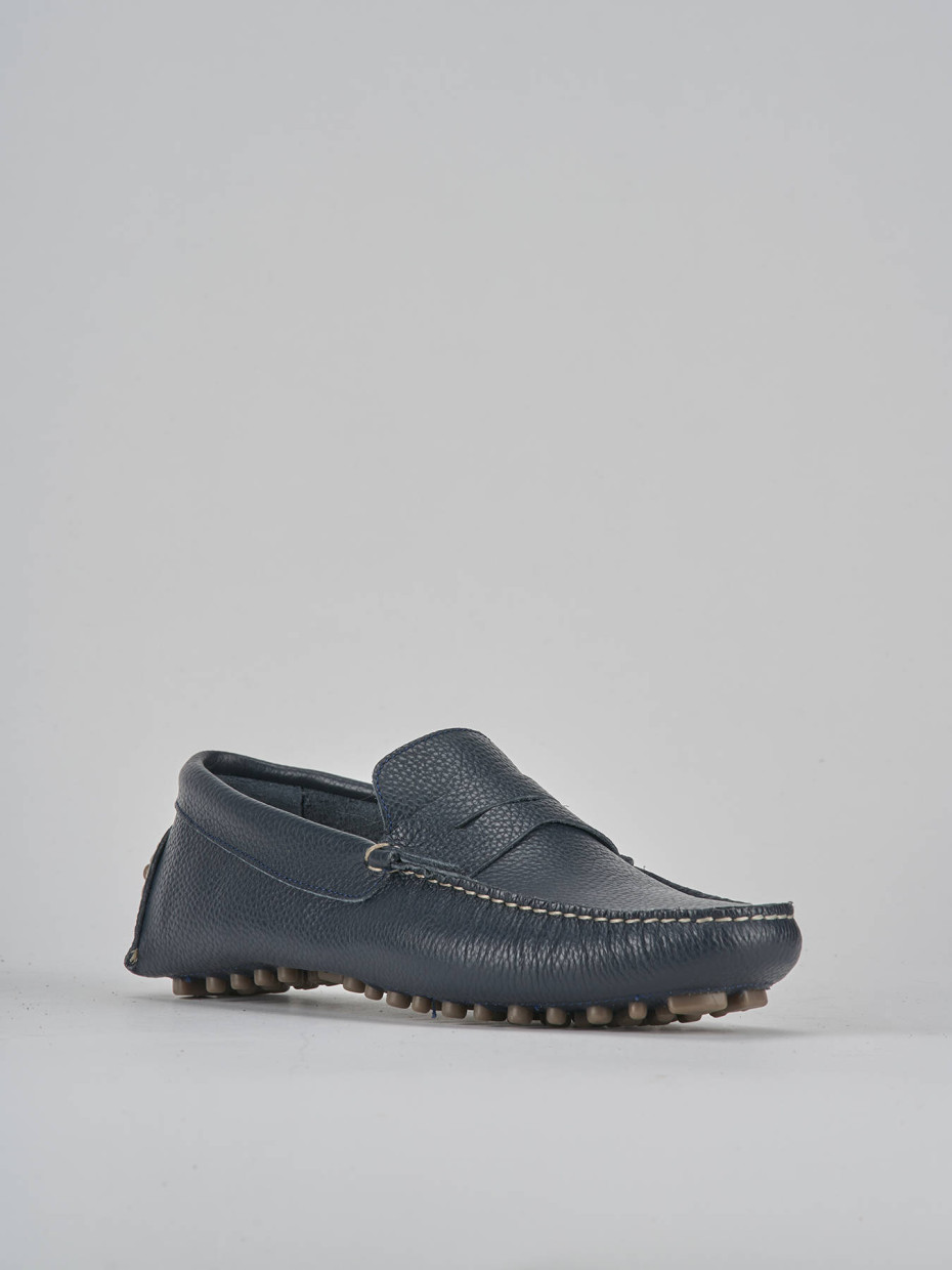 Mocassini pelle blu