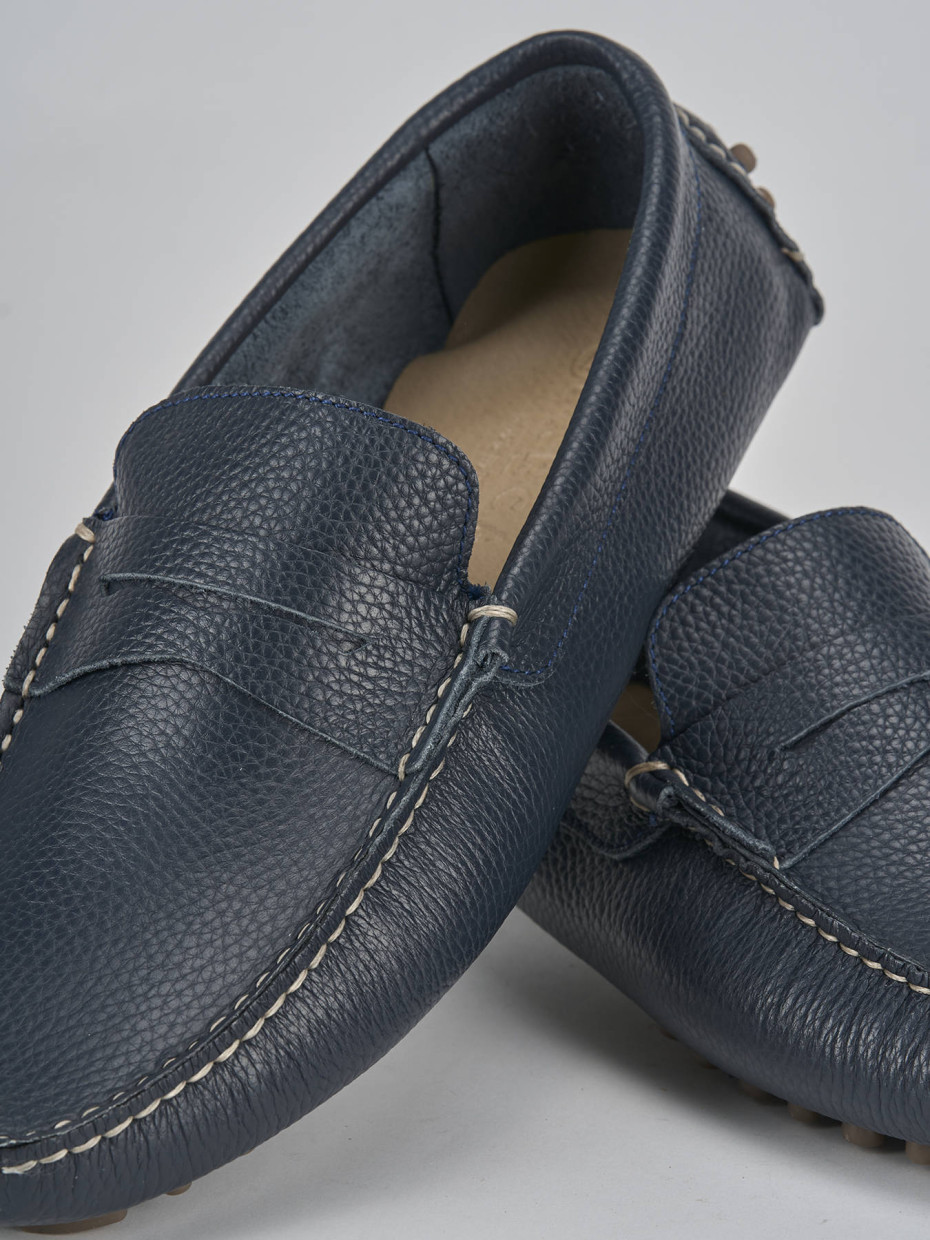 Mocassini pelle blu