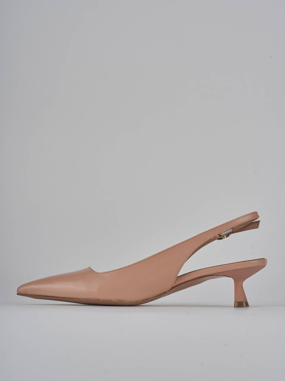 Décolleté e slingback tacco 5cm pelle rosa