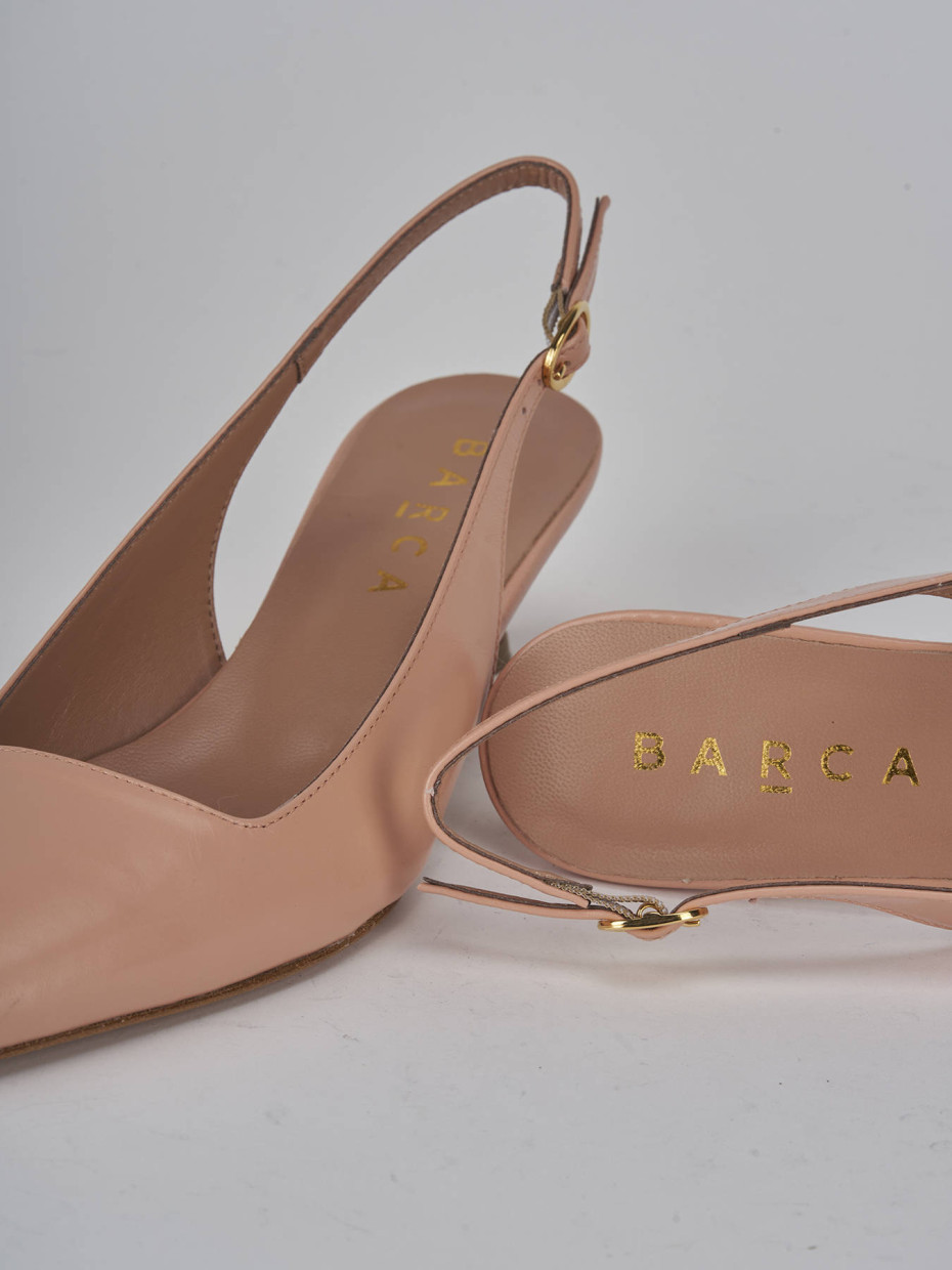 Décolleté e slingback tacco 5cm pelle rosa