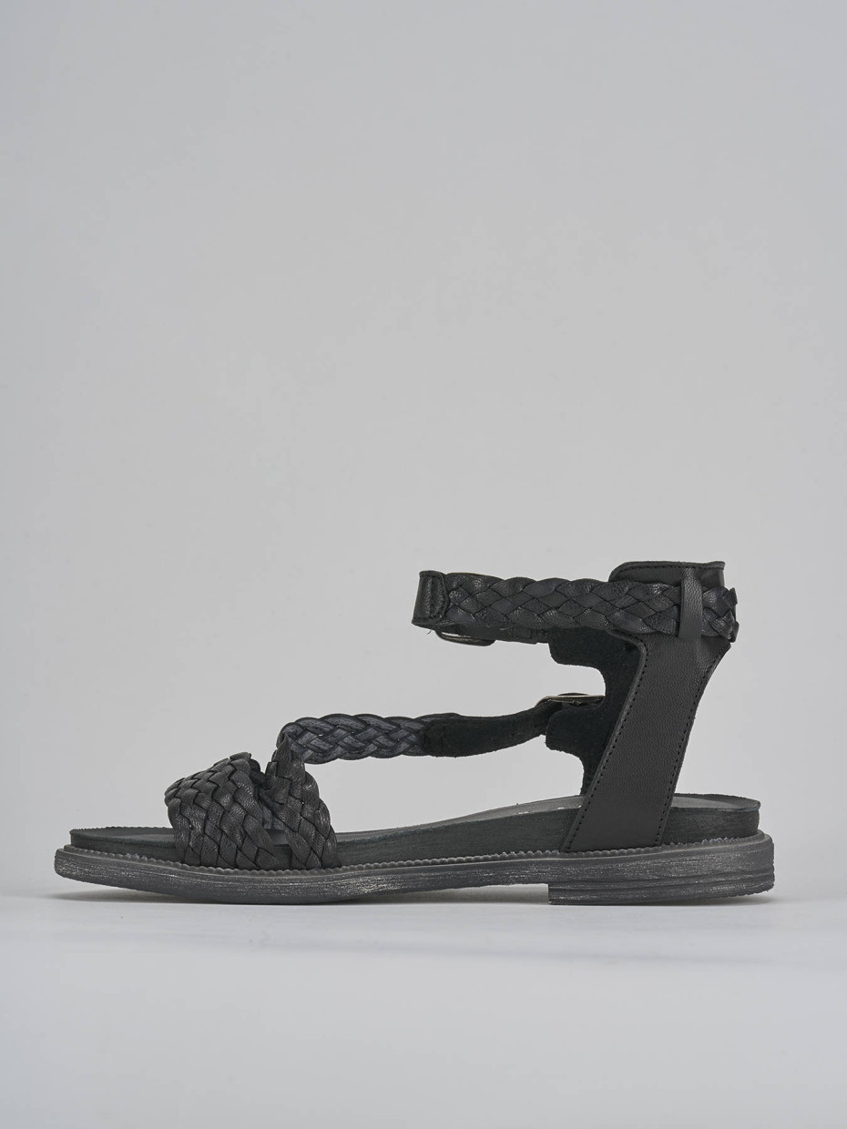 Sandali tacco 1cm pelle nero