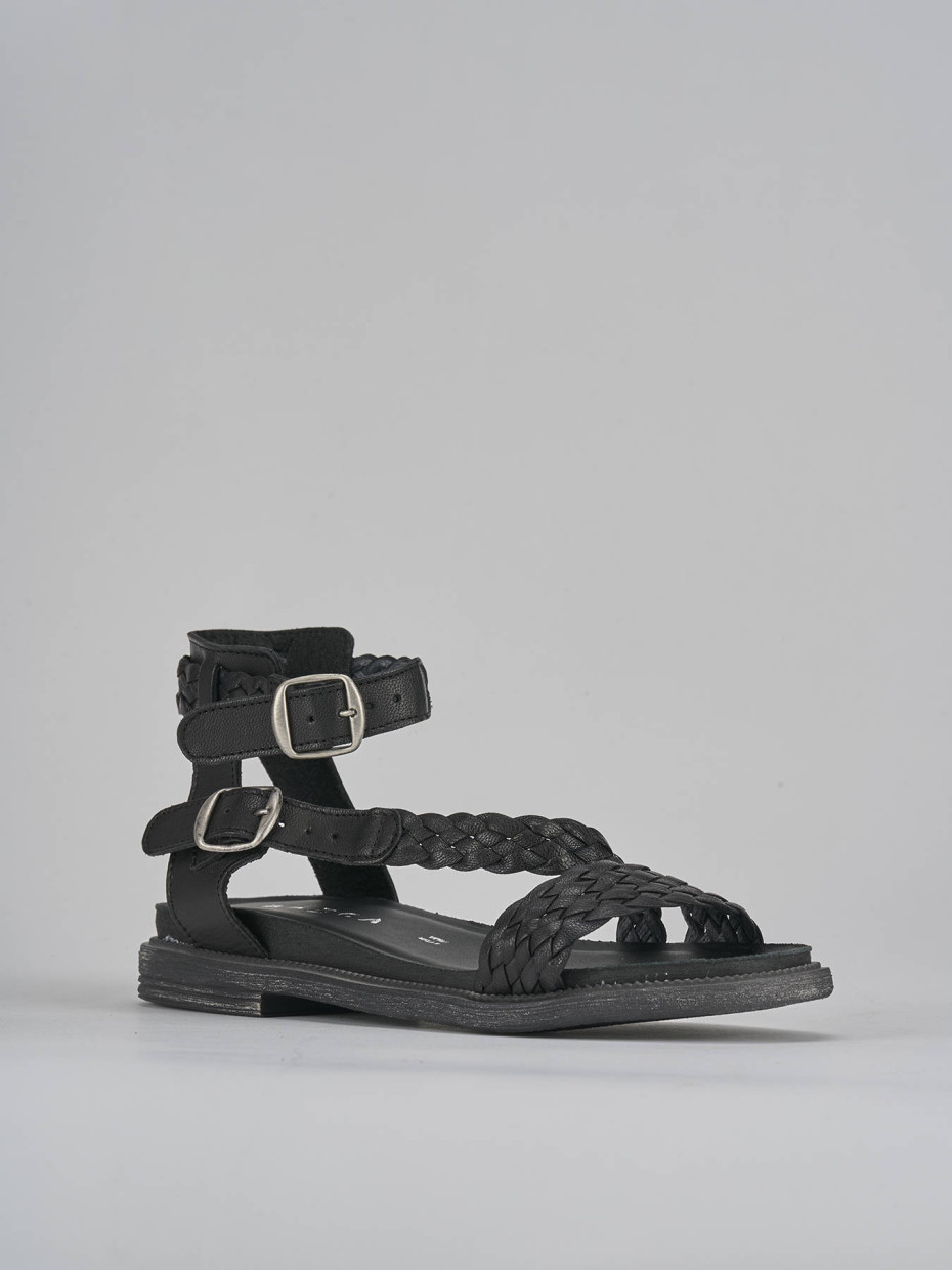 Sandali tacco 1cm pelle nero