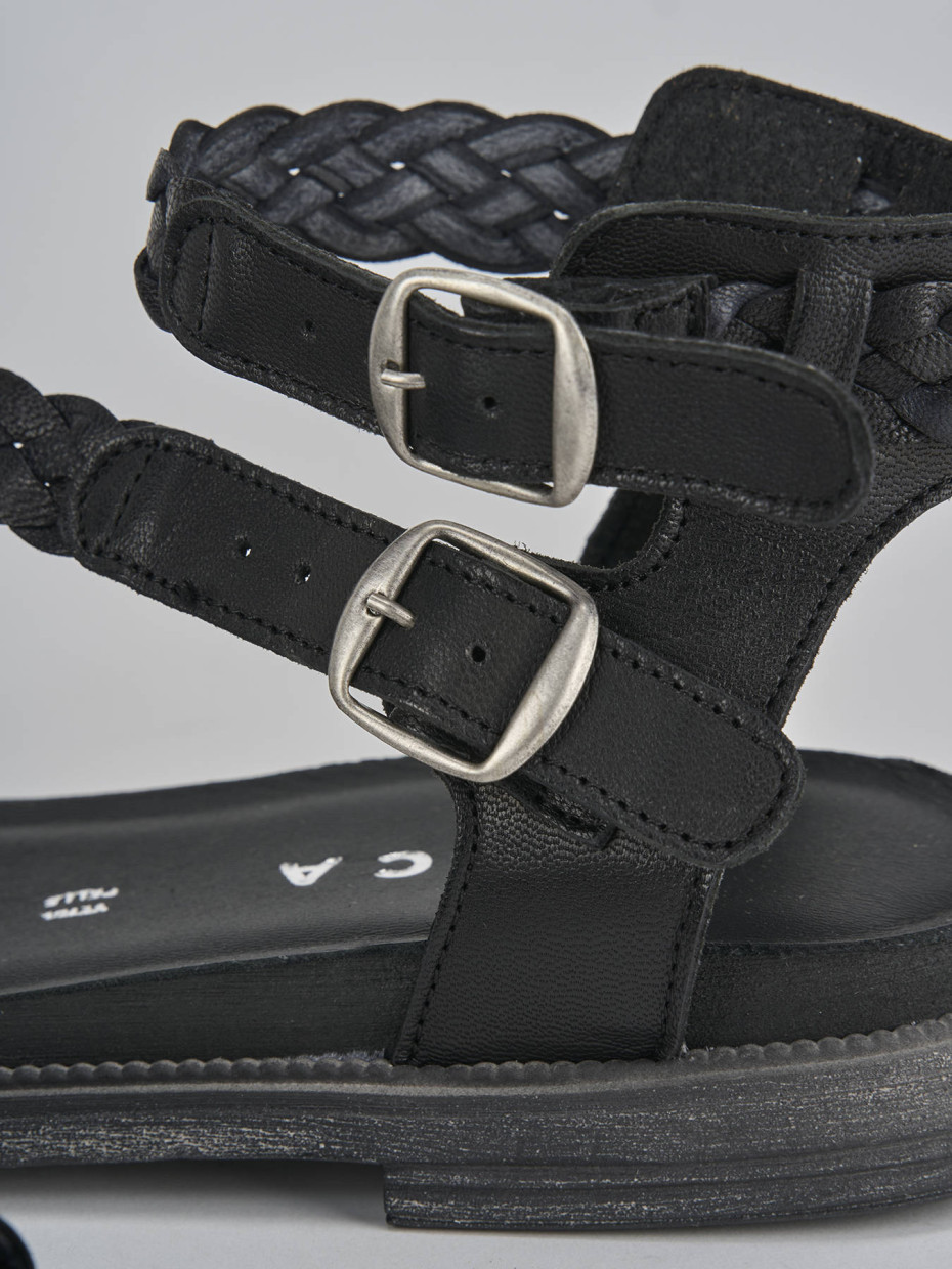 Sandali tacco 1cm pelle nero