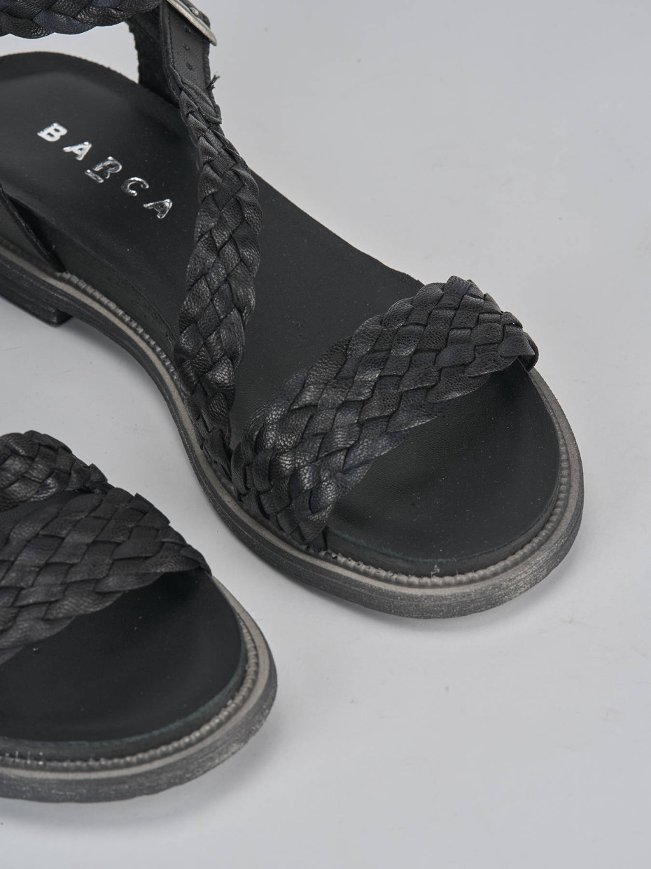 Sandali tacco 1cm pelle nero