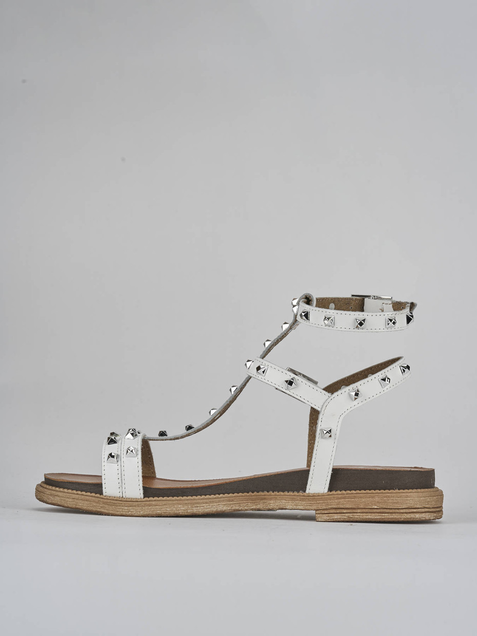 Sandali tacco 1cm pelle bianco
