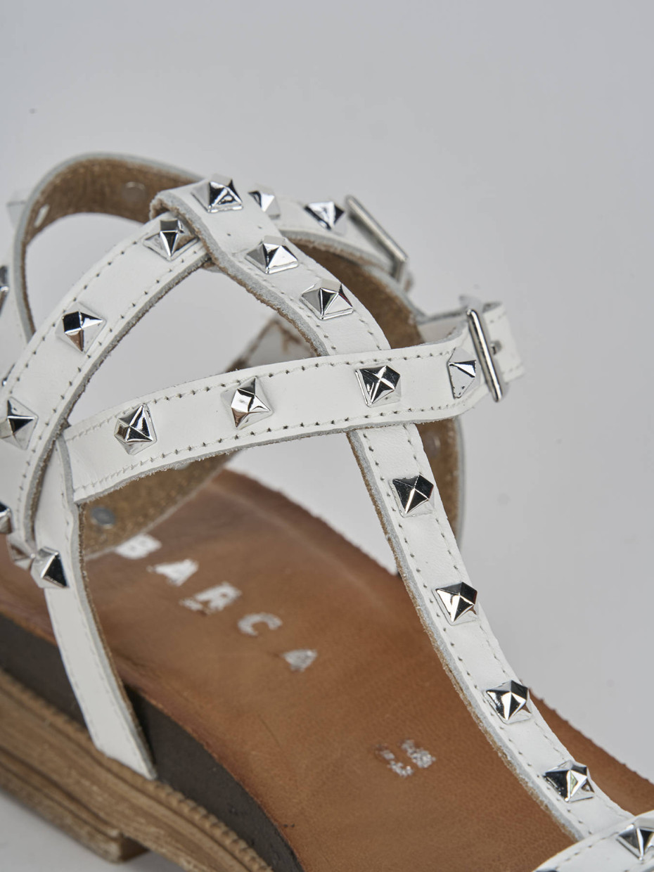Sandali tacco 1cm pelle bianco