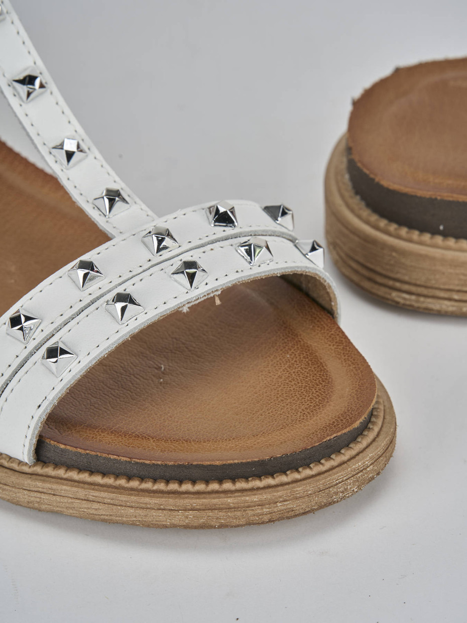 Sandali tacco 1cm pelle bianco