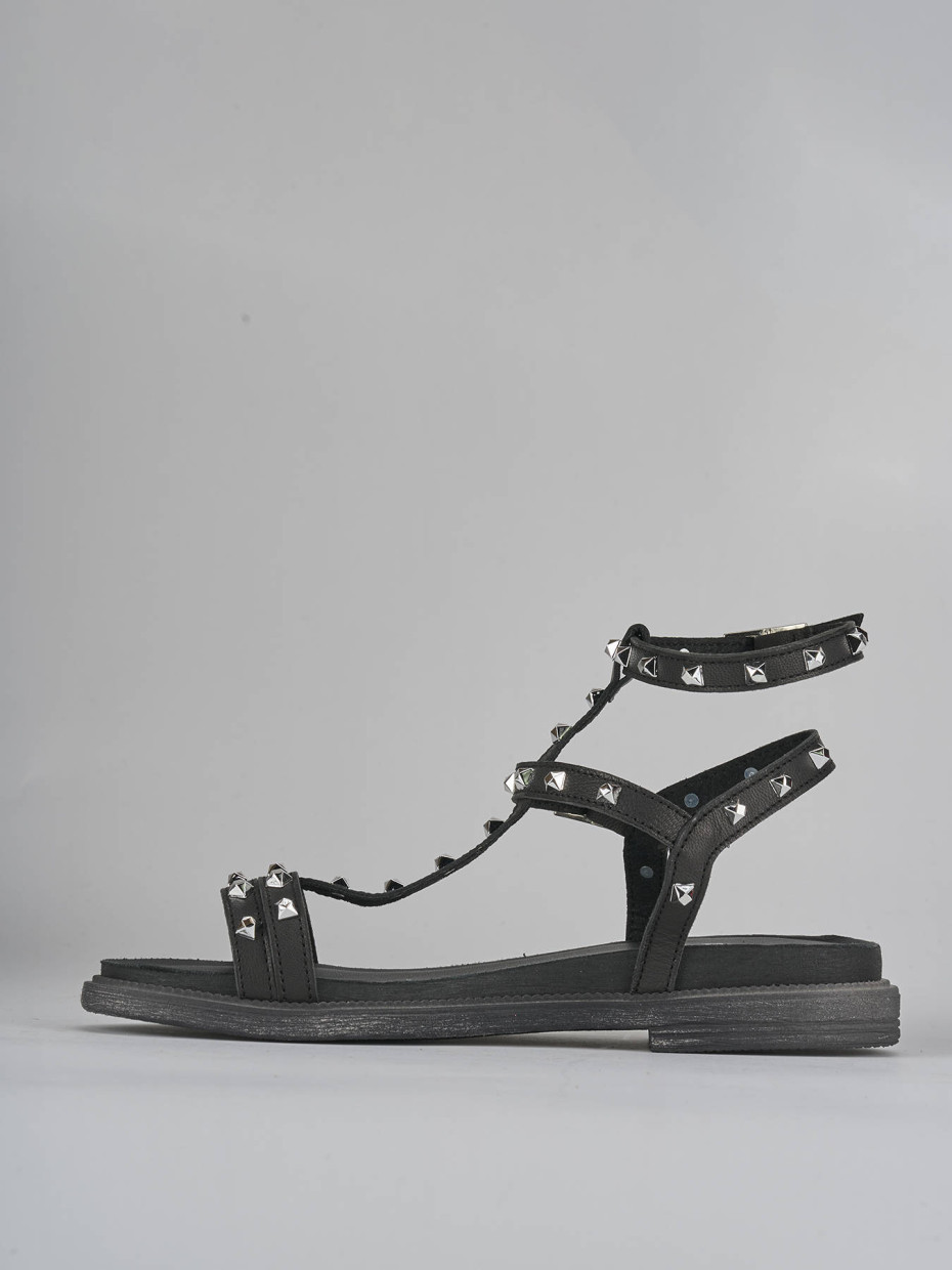 Sandali tacco 1cm pelle nero