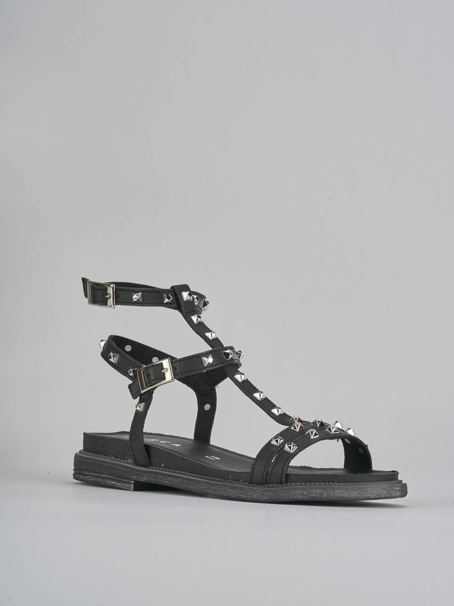 Sandali tacco 1cm pelle nero