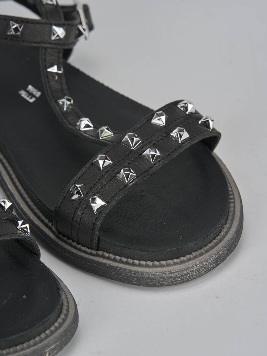 Sandali tacco 1cm pelle nero