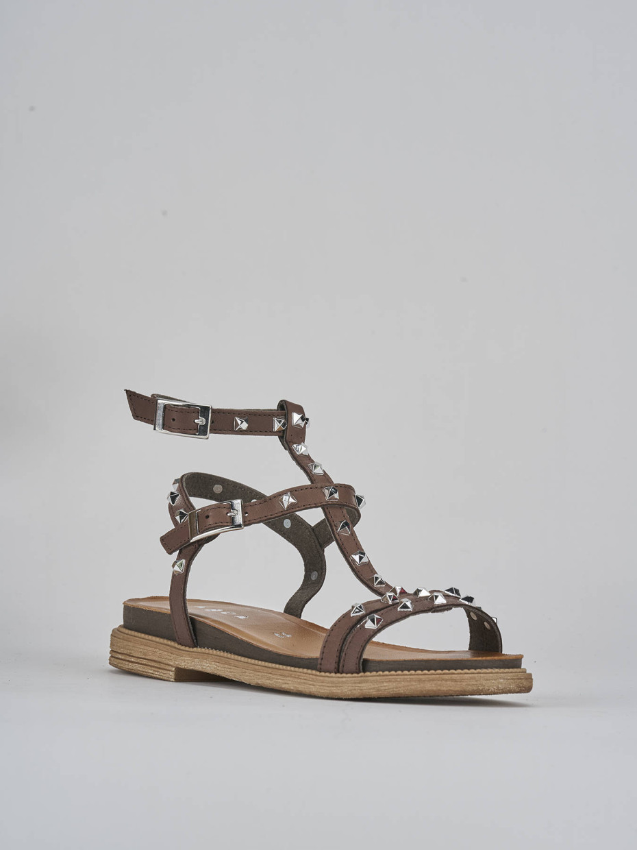 Sandali tacco 1cm pelle testa