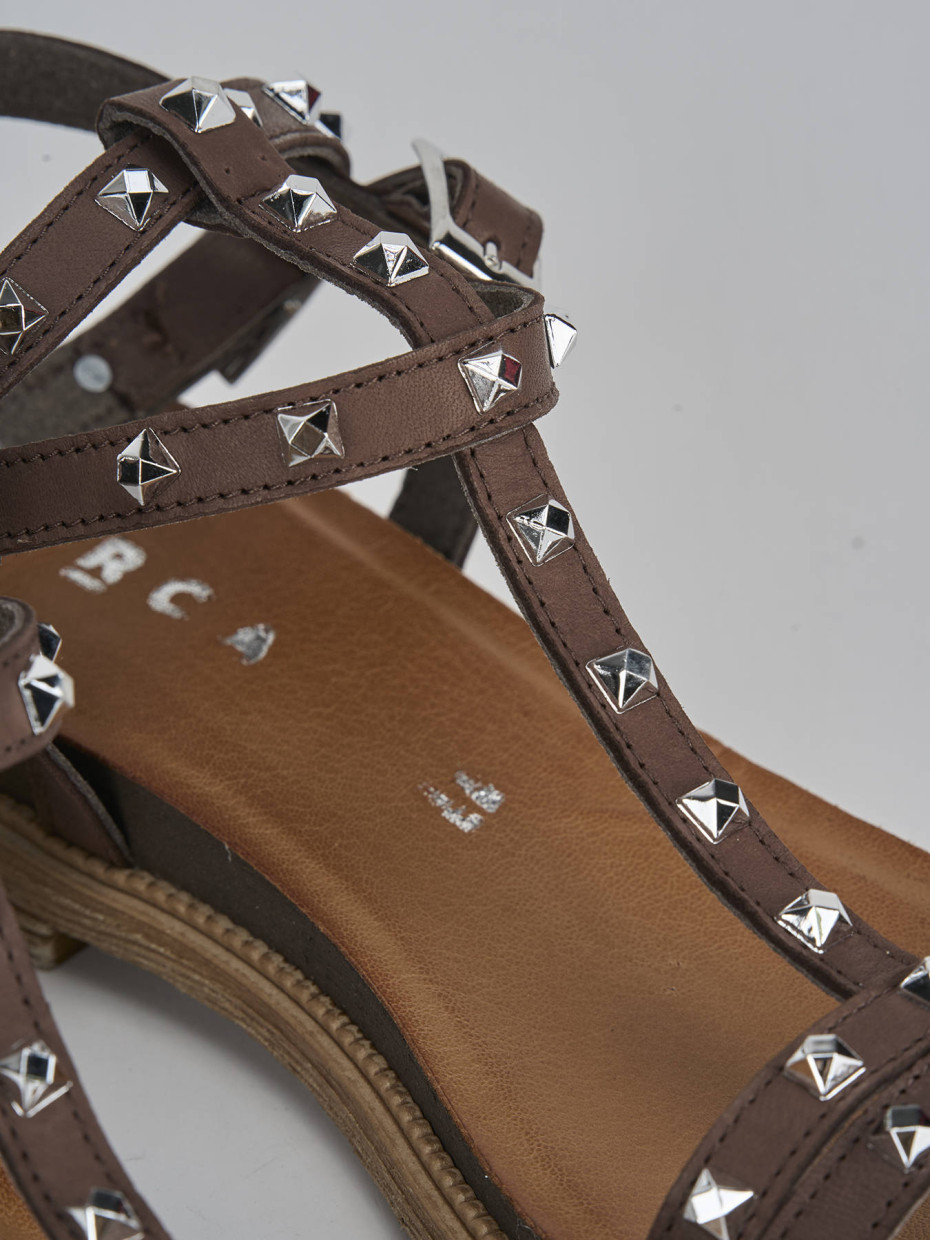 Sandali tacco 1cm pelle testa
