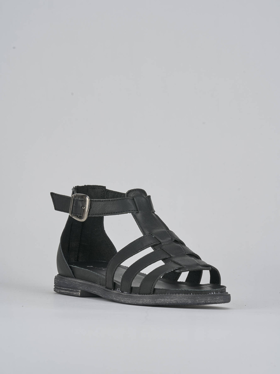Sandali tacco 1cm pelle nero