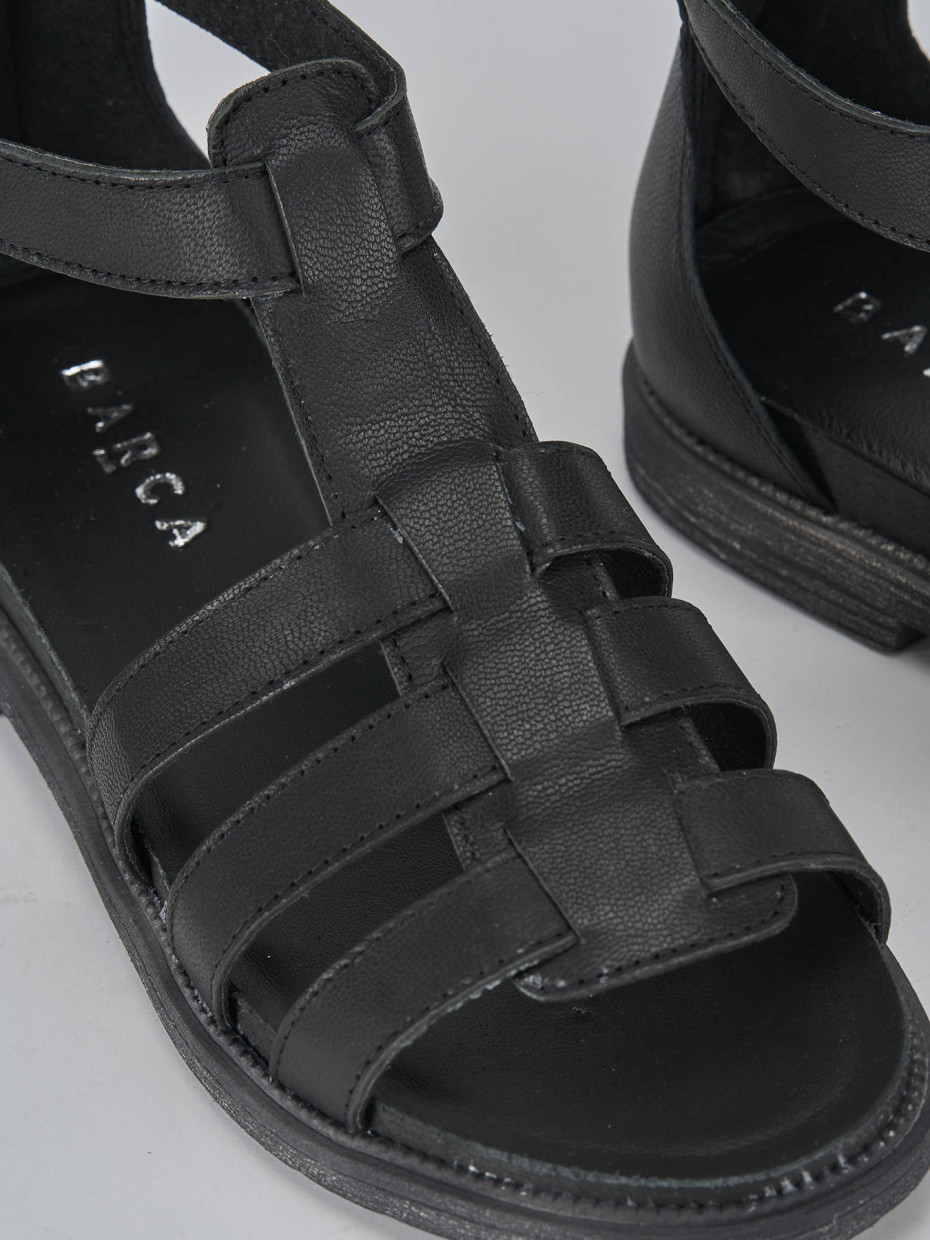 Sandali tacco 1cm pelle nero