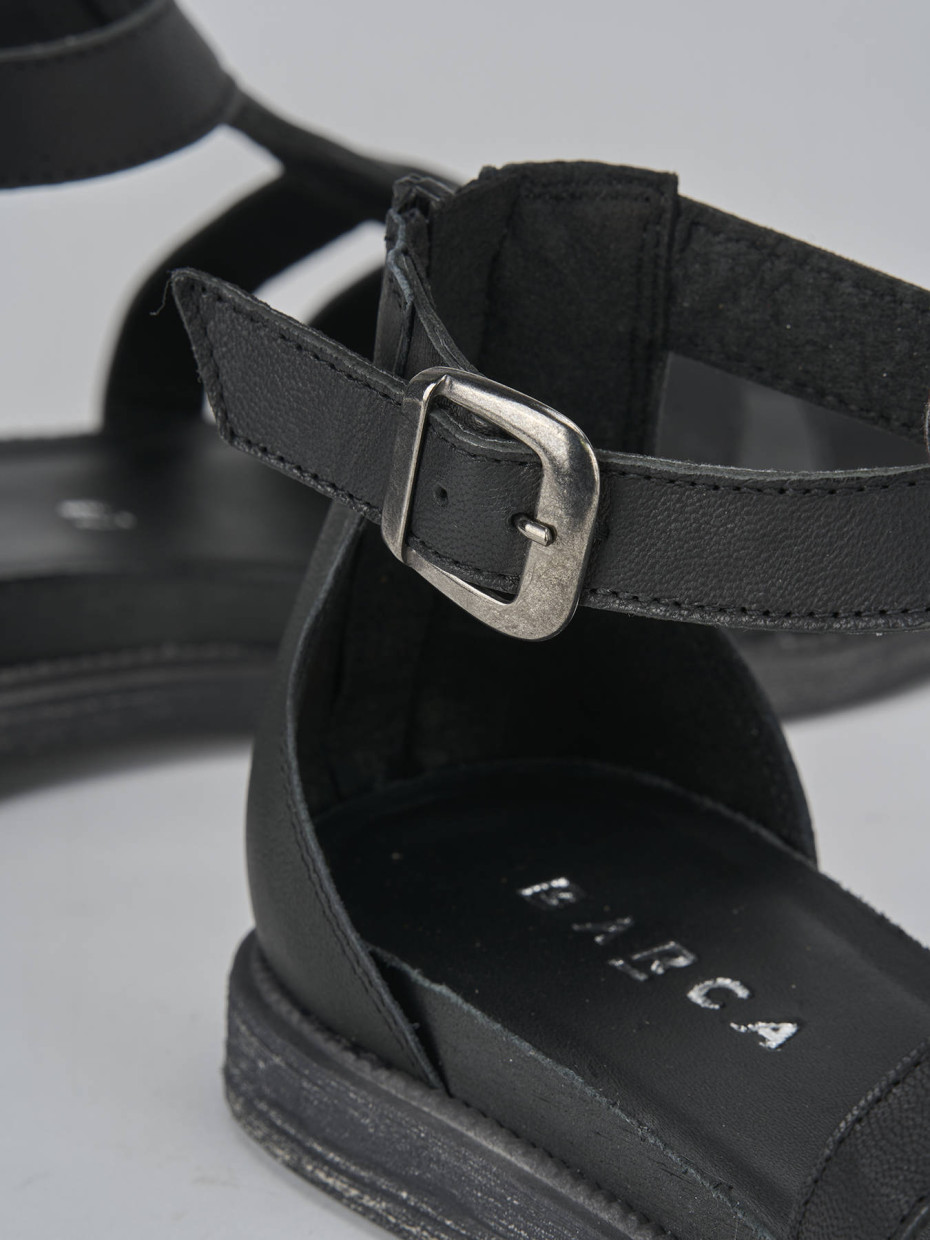 Sandali tacco 1cm pelle nero