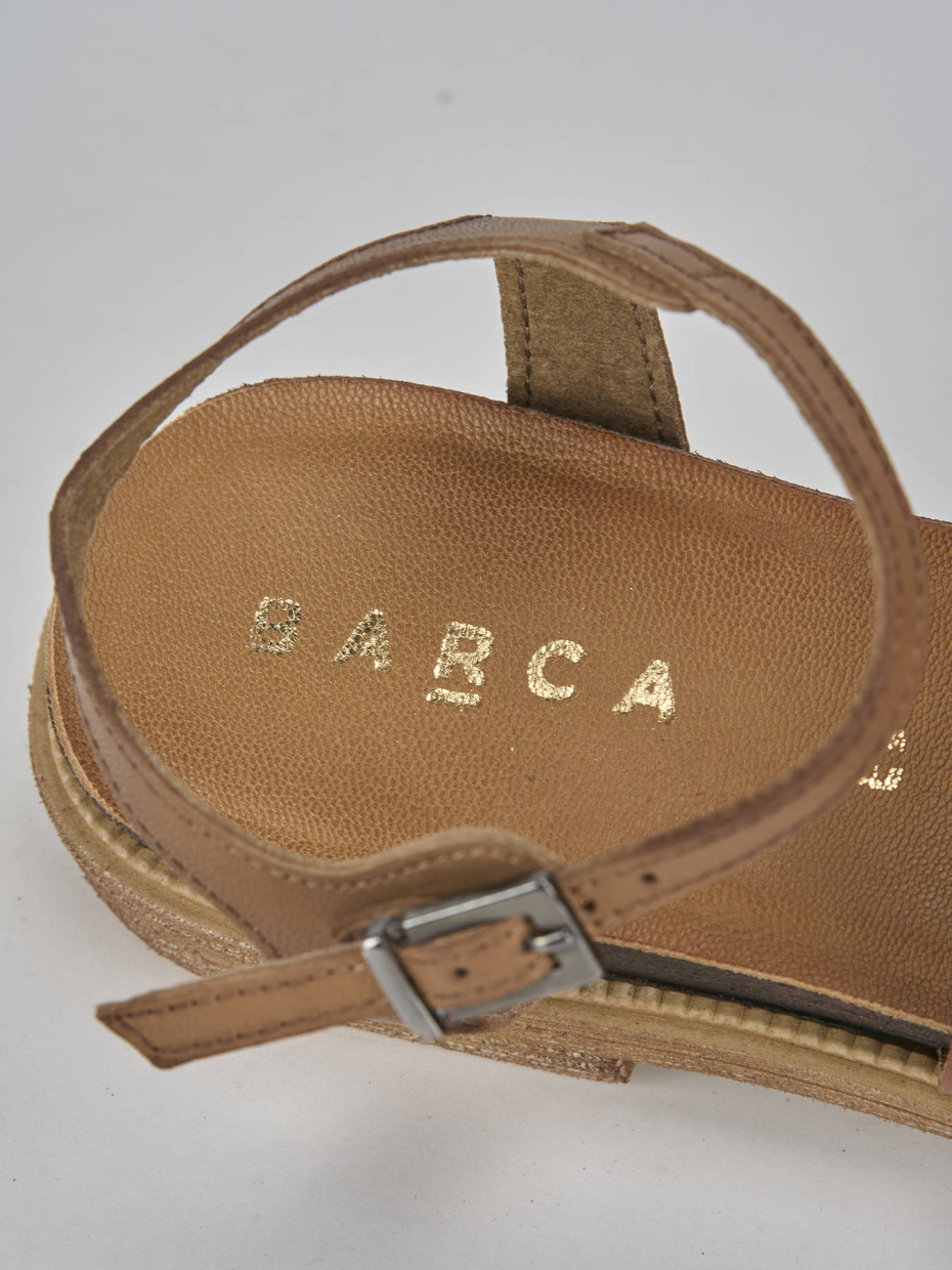 Sandali tacco 1cm pelle marrone