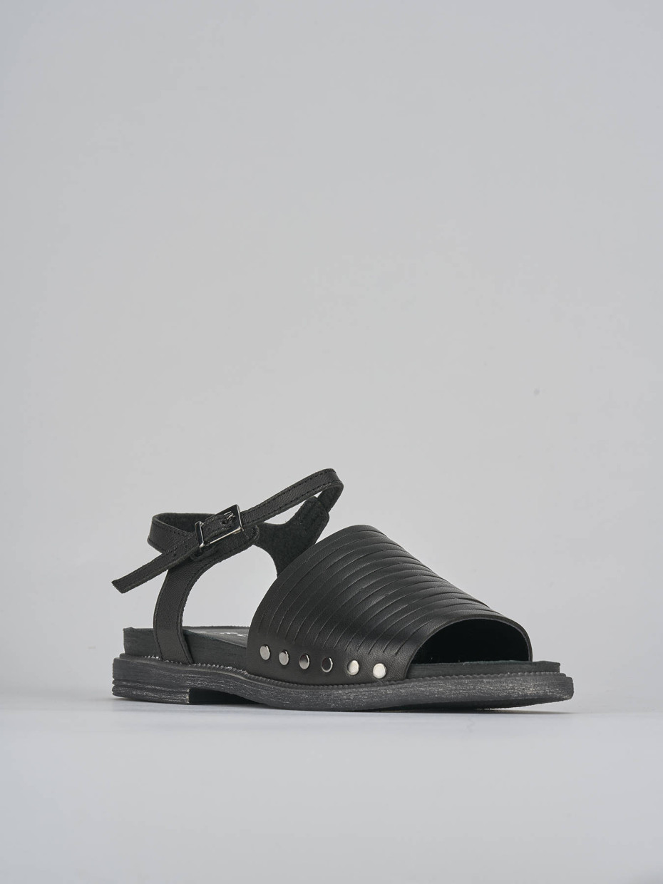 Sandali tacco 1cm pelle nero