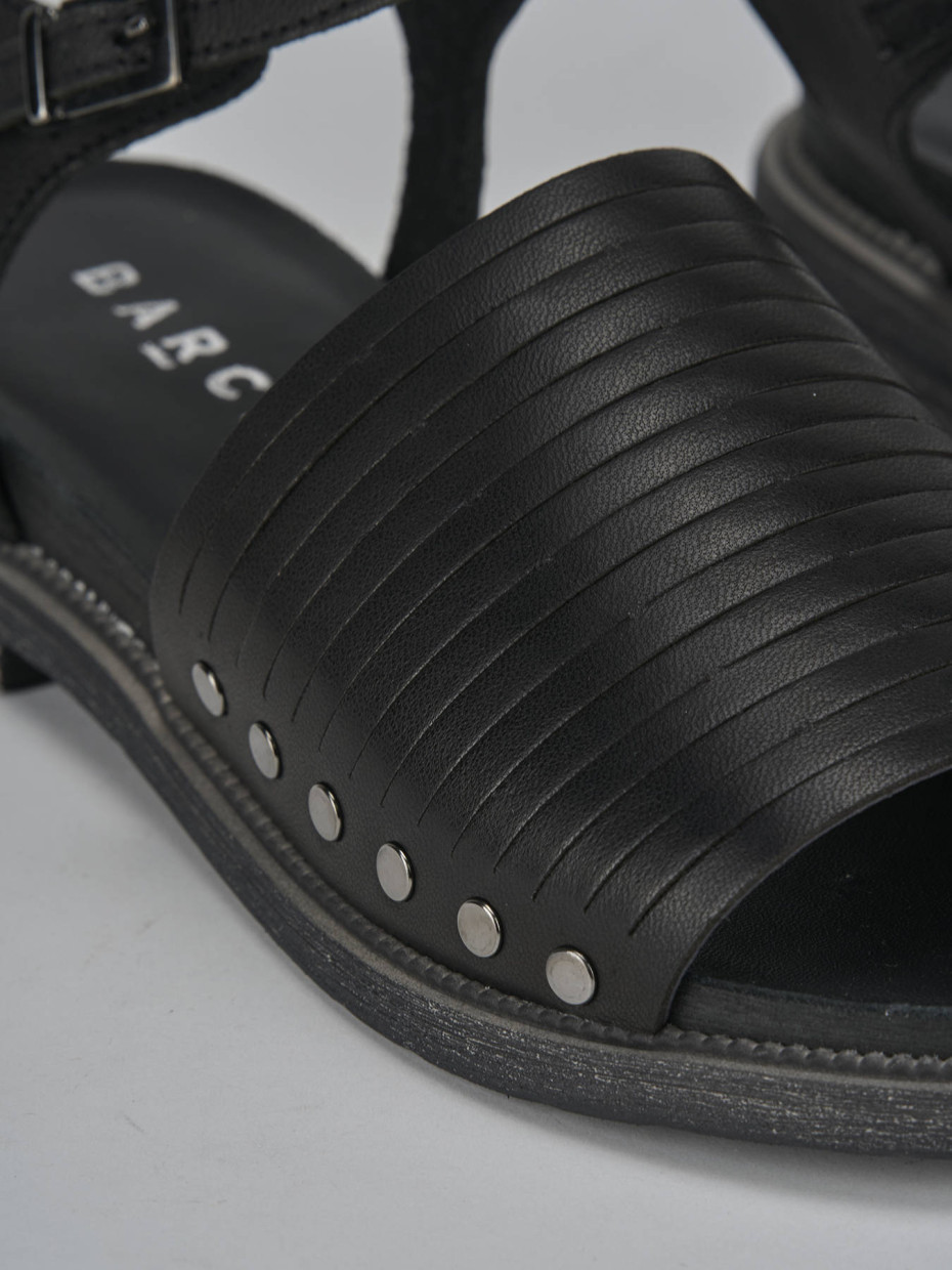 Sandali tacco 1cm pelle nero