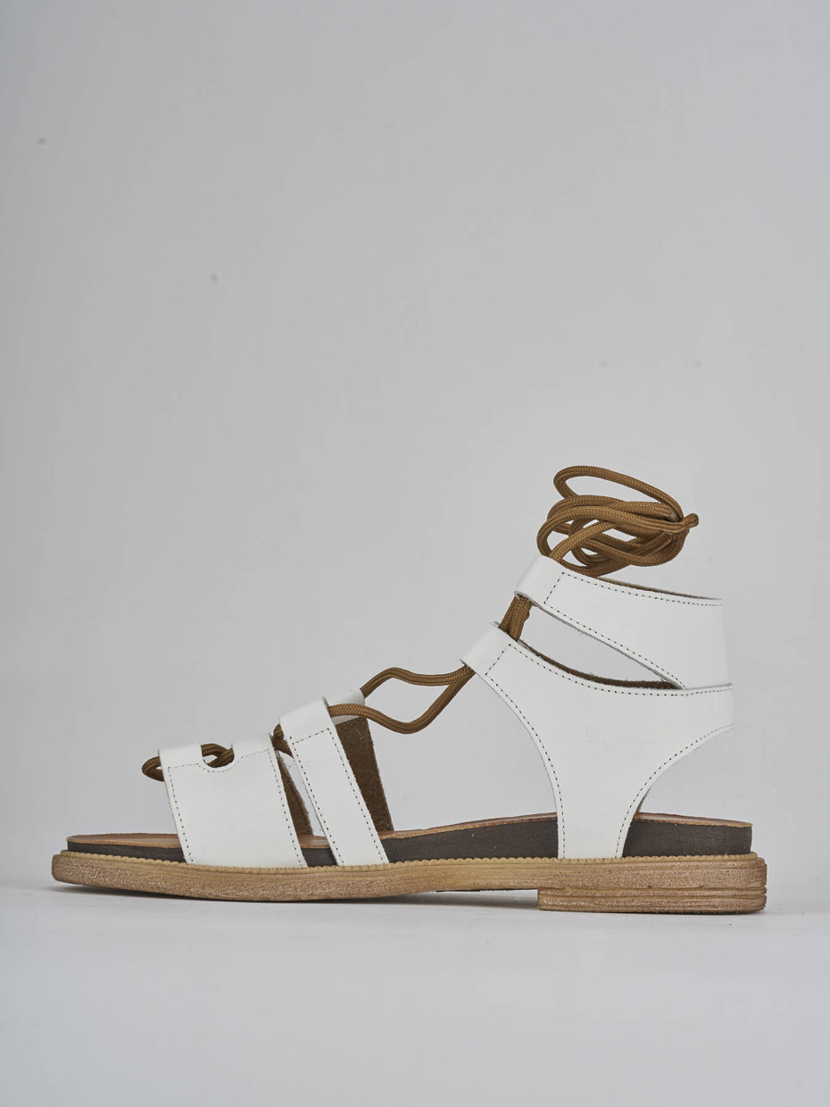 Sandali tacco 1cm pelle bianco