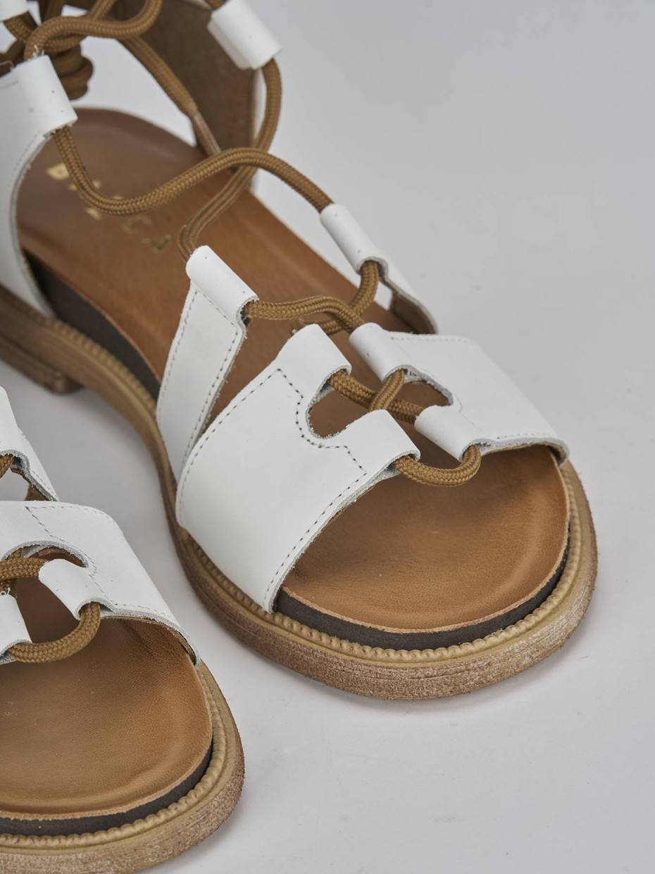 Sandali tacco 1cm pelle bianco