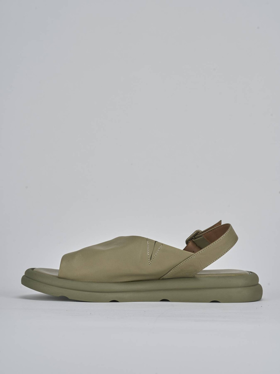 Sandali zeppa tacco 3cm pelle verde