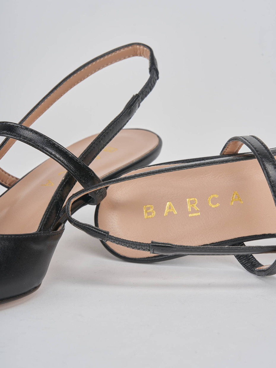 Décolleté e slingback tacco 5cm pelle nero