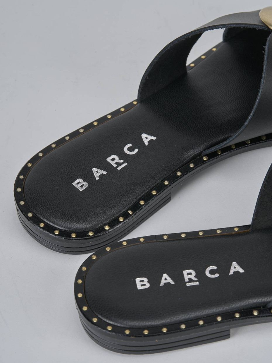 Ciabatta tacco 1 cm nero pelle