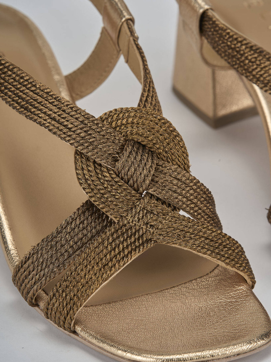 Sandali tacco 5cm pelle bronzo