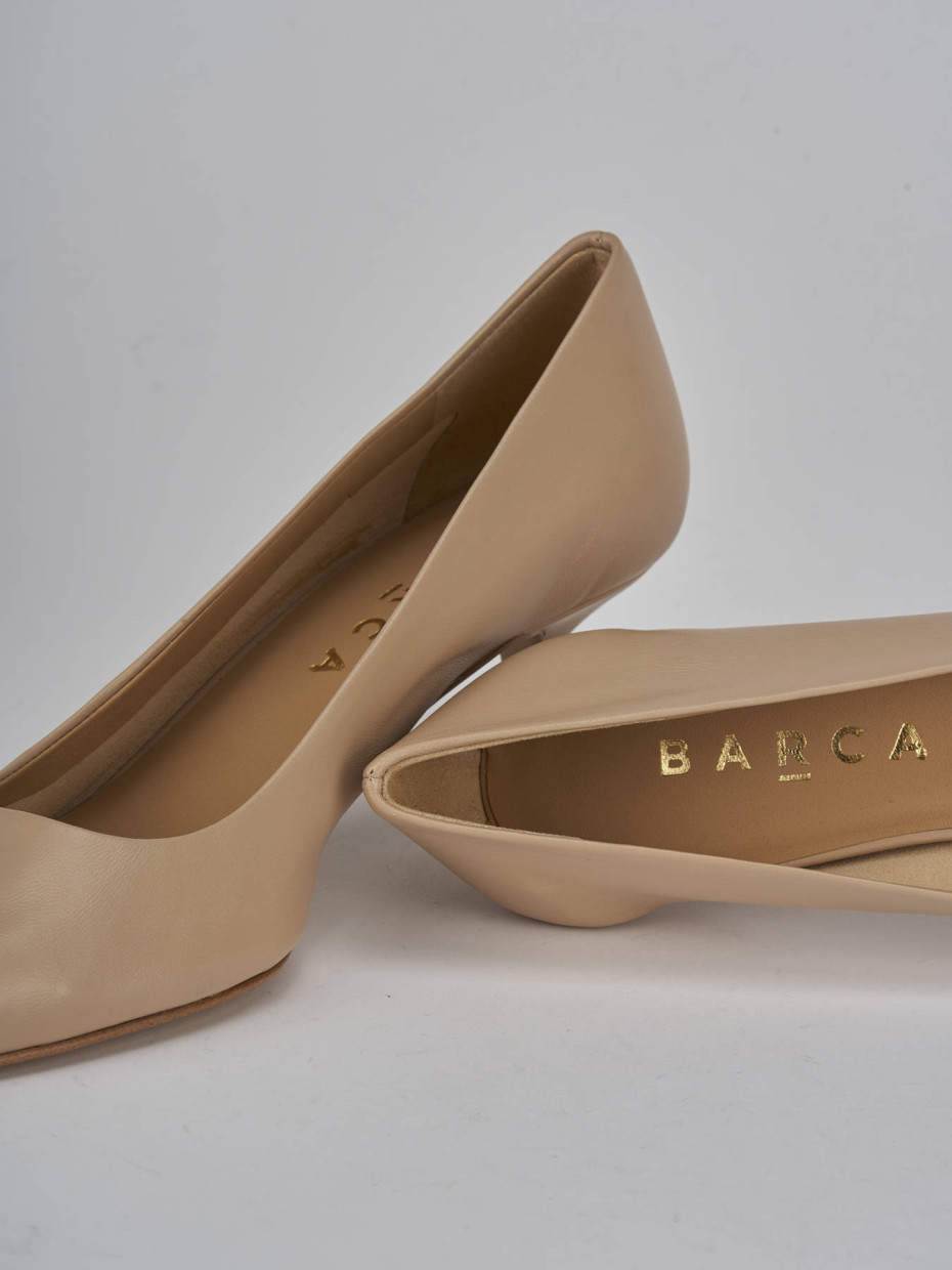 Décolleté e slingback tacco 5cm pelle marrone