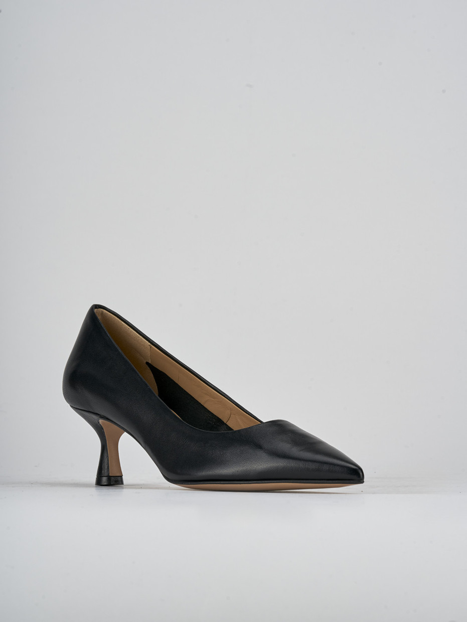 Décolleté e slingback tacco 5cm pelle nero