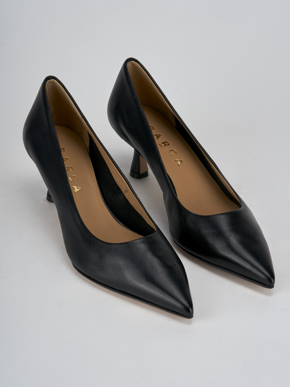 Décolleté e slingback tacco 5cm pelle nero