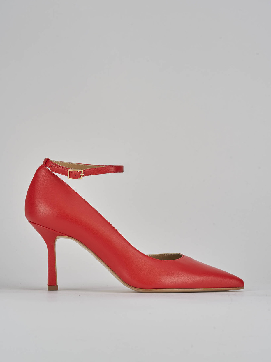 Décolleté e slingback tacco 7cm pelle rosso