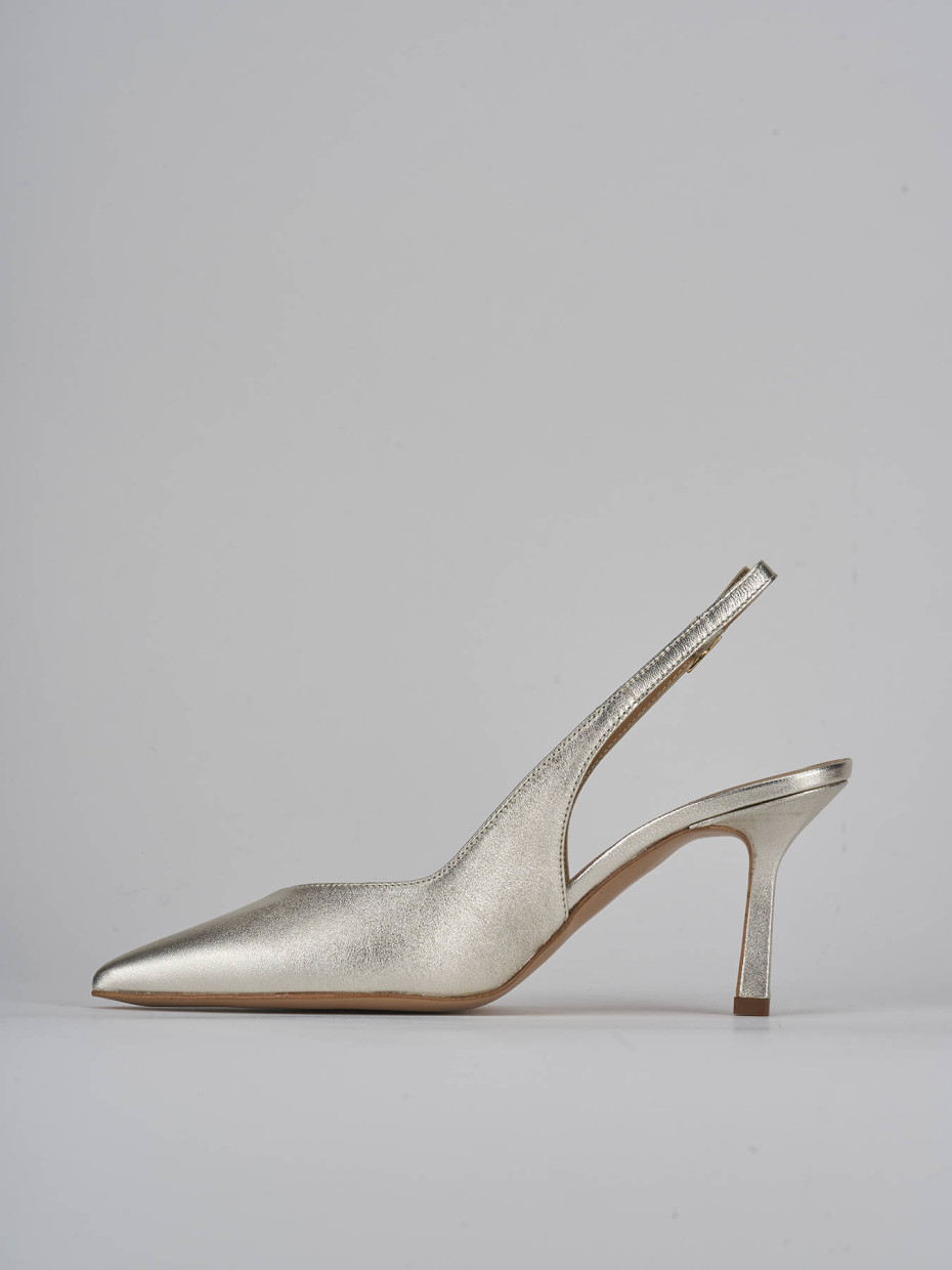 Slingback decolte tacco 7 cm oro laminato