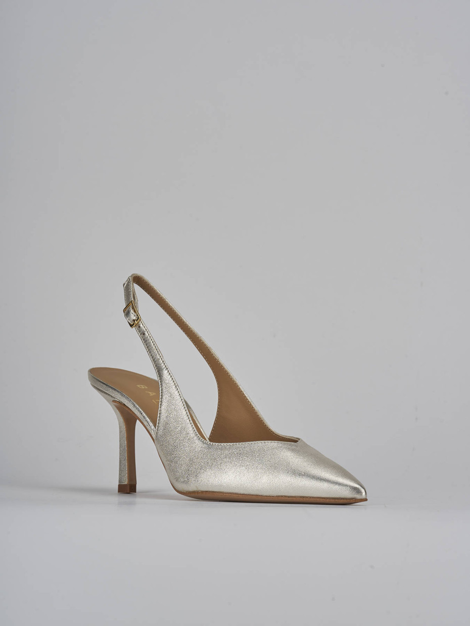 Slingback decolte tacco 7 cm oro laminato