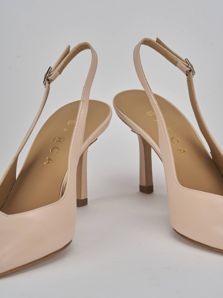 Slingback decolte tacco 7 cm rosa pelle