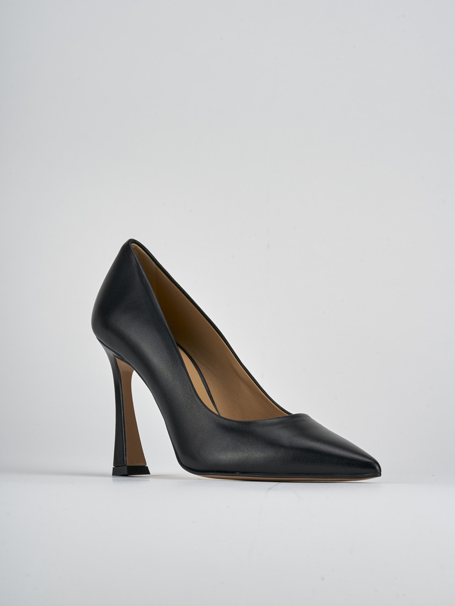 Décolleté e slingback tacco 9cm pelle nero