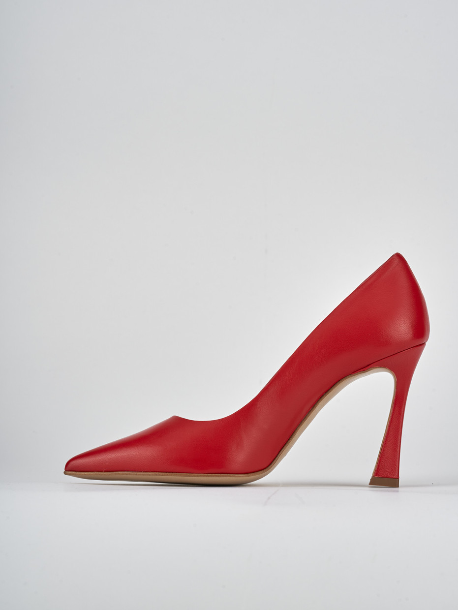 Décolleté e slingback tacco 9cm pelle rosso