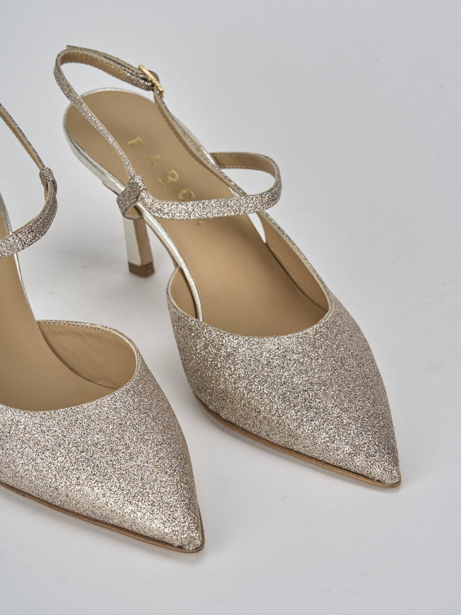 Decollete e slingback tacco 7cm glitter rosa Barca Stores