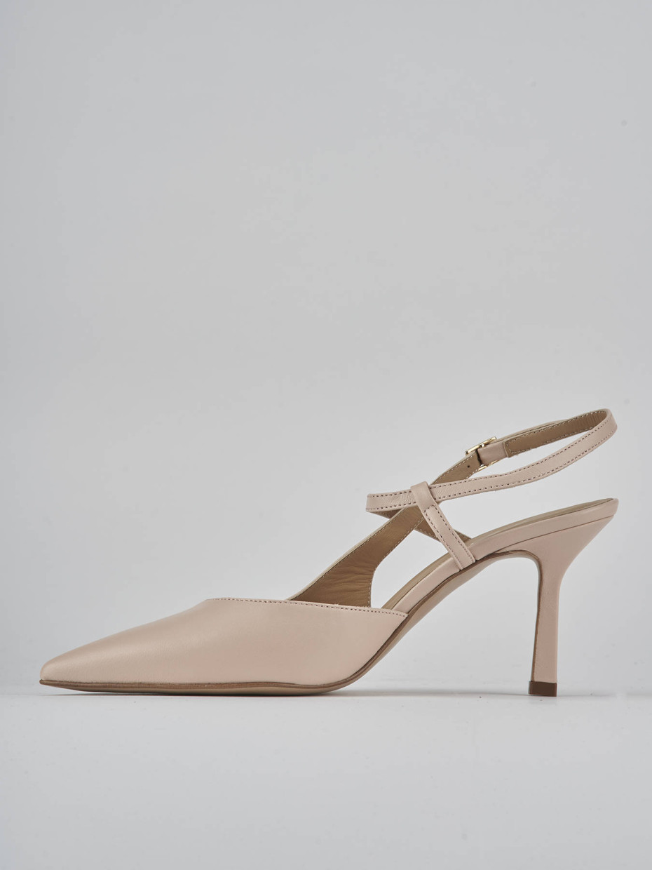 Décolleté e slingback tacco 7cm pelle rosa