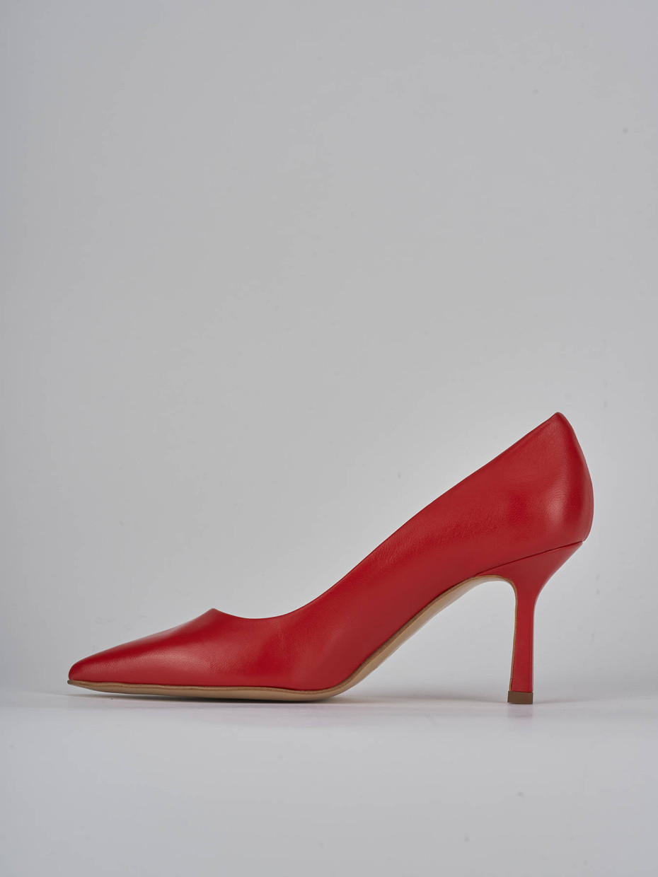 Décolleté e slingback tacco 7cm pelle rosso